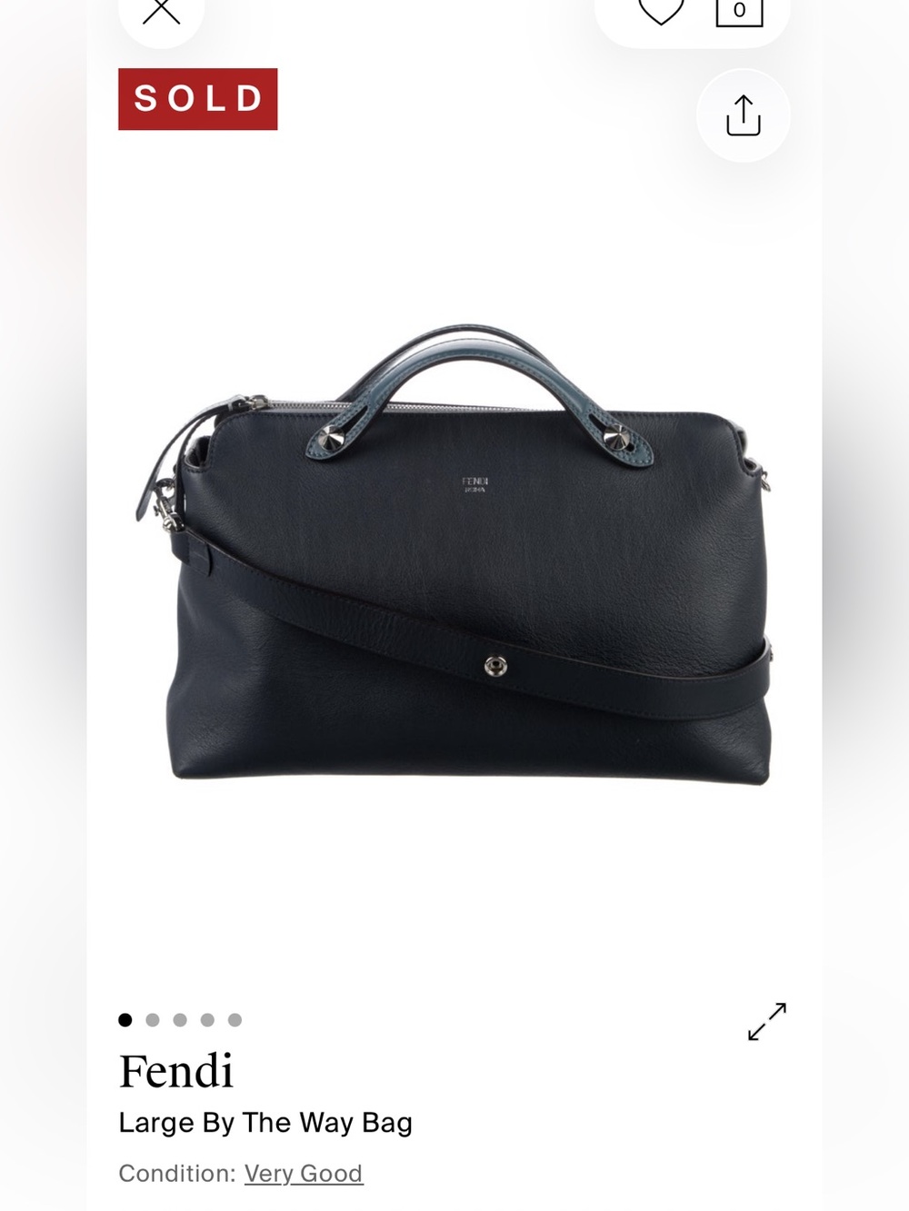 Fendi By The Way Bag in Navy / Light Blue Leather - Picture 2 of 13